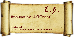 Braunauer József névjegykártya